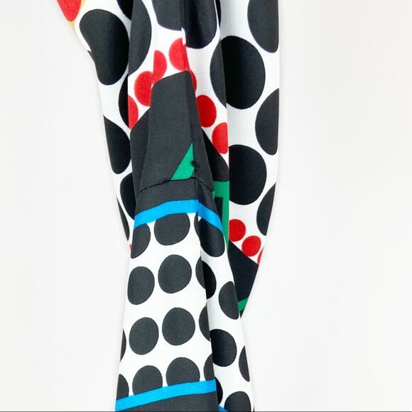 Trina Turk | Silk Geometric and Polka Dot Keyhole Dress Sz 8 - Picture 3 of 6